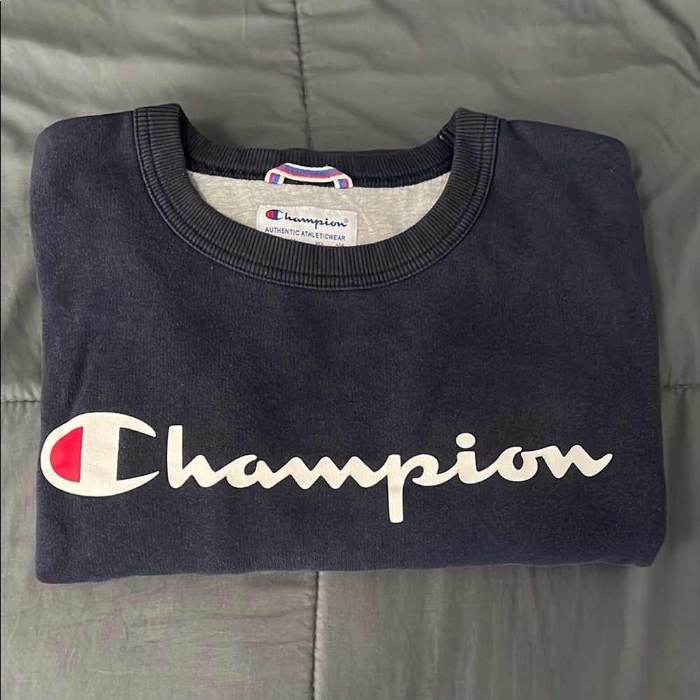 Champion Classic Graphic Crewneck Sweatshirt Navy Size XL